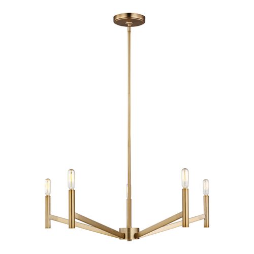 Vector 5-Light Contemporary Chandelier in Satin Bra