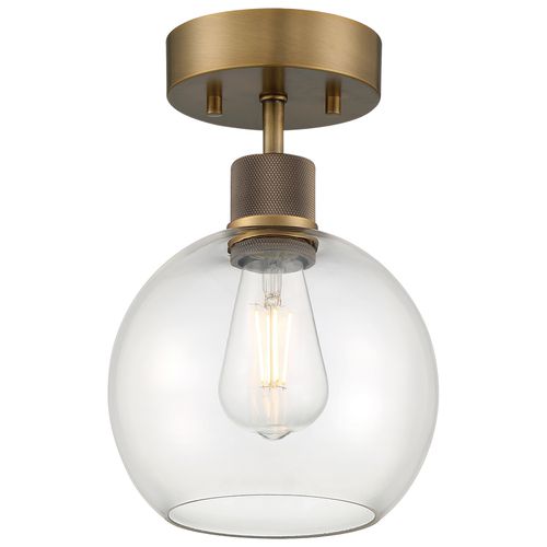 Antique Brushed Brass LED Semi Flush Mount from the Port Nine Burgundy Collection