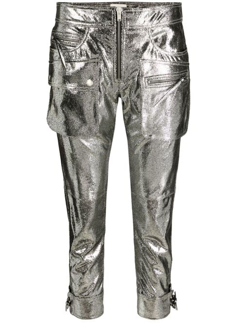 Ciane metallic cropped trousers - Silver