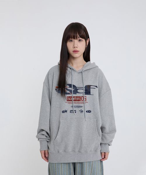 British Vintage ESCF Logo Collage Print Hoodie