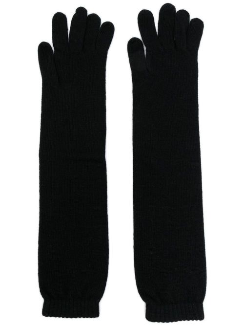 Knitted long gloves - Black