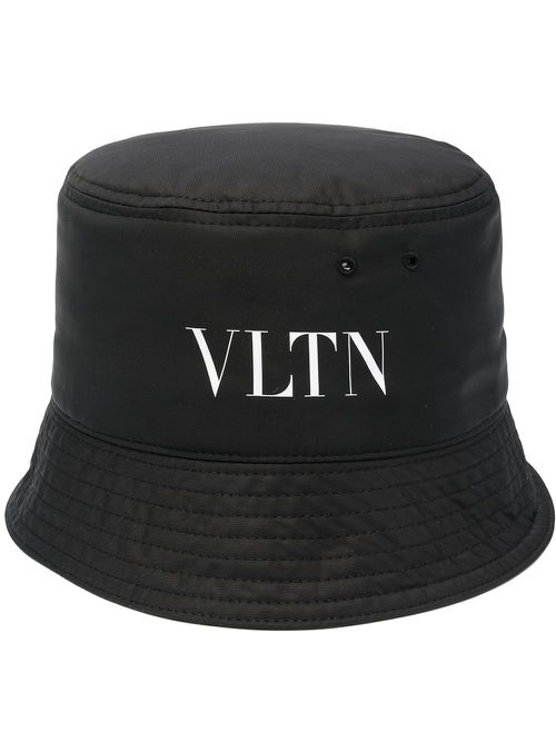 Logo print bucket hat - Black