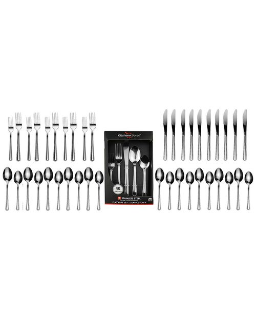 40Pc Stainless Steel Silverware Set