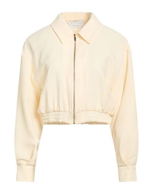 Woman Jacket Cream Size 10 Polyester, Elastane