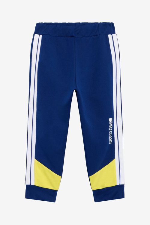 Blue Color-block Jogging Trousers