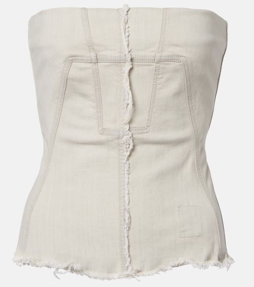 Strapless denim top