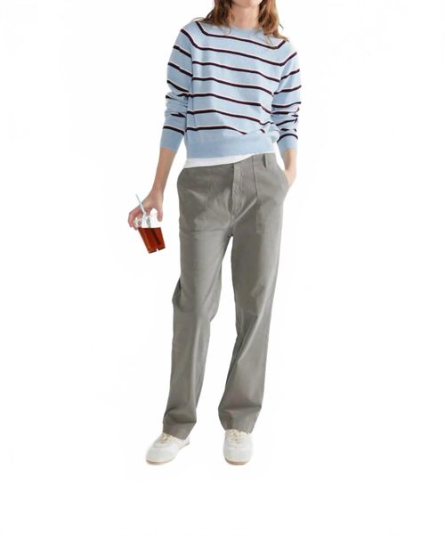 Sydney Striped Sweater In Blue/navy/wine/white