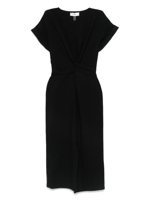 Poplin midi dress - Black