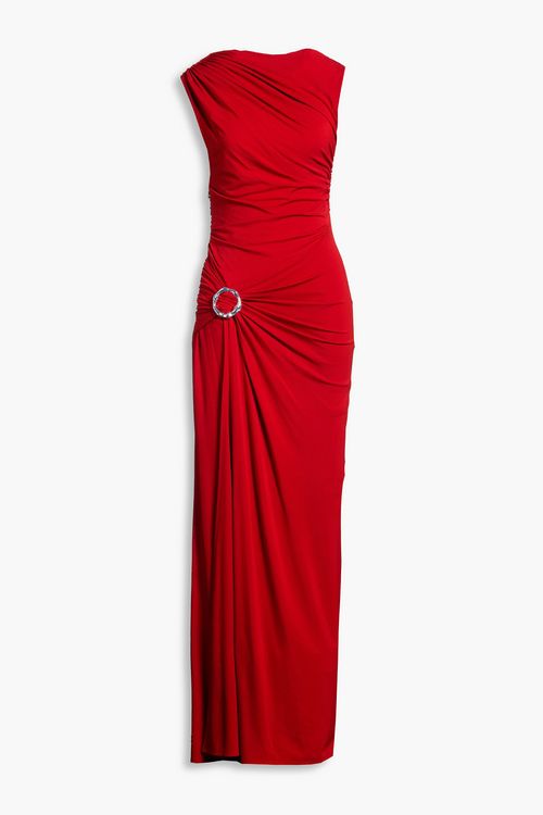 Blaine ruched stretch-jersey gown - Red - US 6
