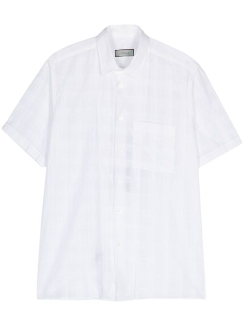 Check-pattern cotton shirt - White