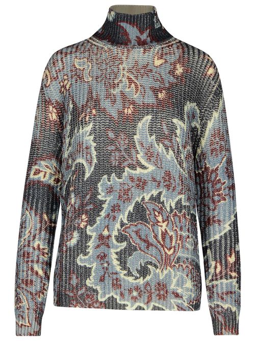 Multicolor Wool Turtleneck Sweater
