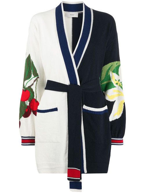 Colour block wrap knit - Blue