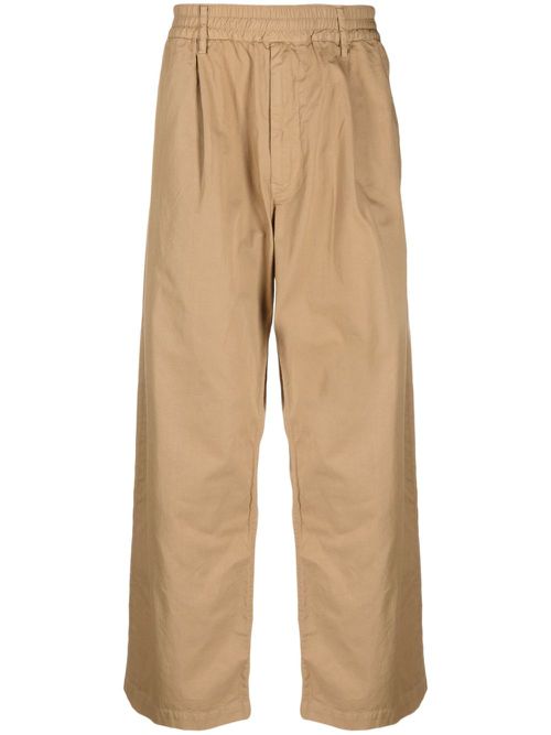 Wide-leg cotton trousers - Neutrals