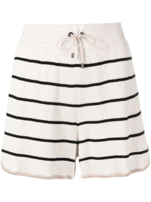 Striped cotton bermuda shorts - Neutrals