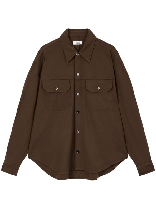 Wool two-pocket shirt - Brown