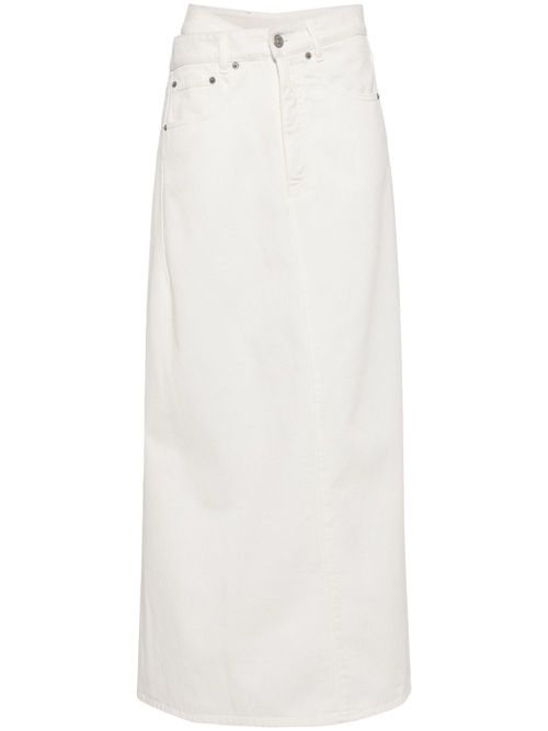 Cotton denim skirt - White