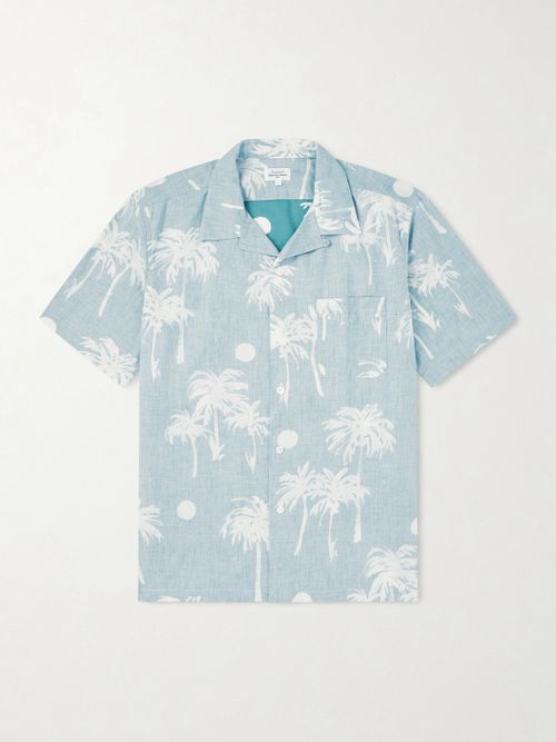 New Palmito Convertible-Collar Printed Cotton Shirt - Men - Green