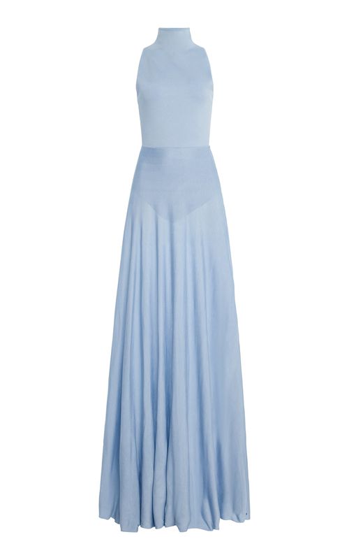 Sirena Mock Neck Silk-Blend Skirt Set - Moda Operandi