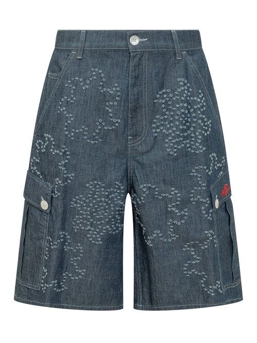 Graphic Print Cargo Bermuda Shorts