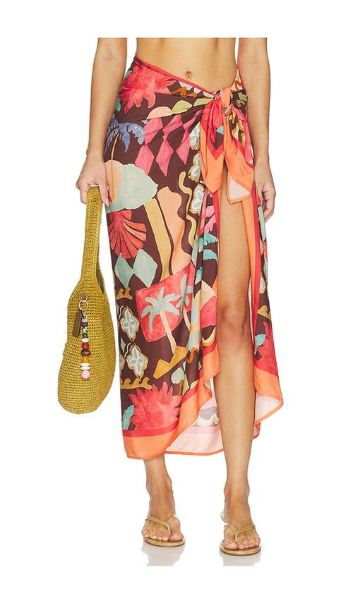 MINKPINK Isola Sarong in Orange,Brown