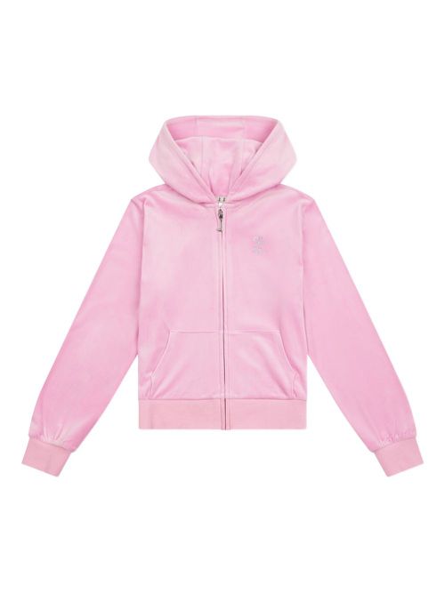 Juicy Couture Kids rhinestone-embellished zip-up hoodie - Pink