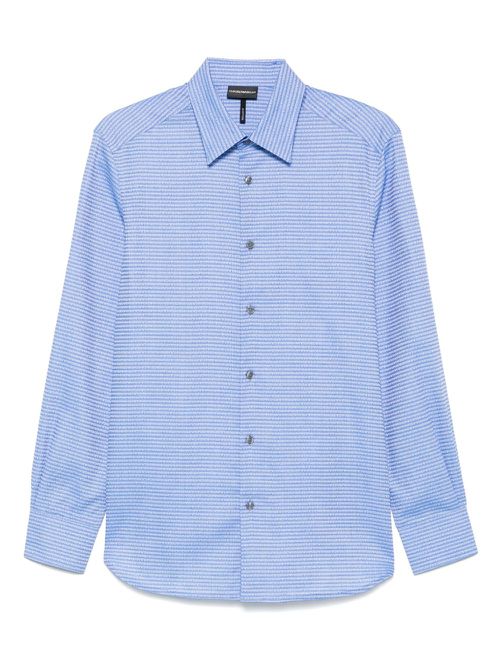 Emporio Armani jacquard-logo cotton shirt - Blue