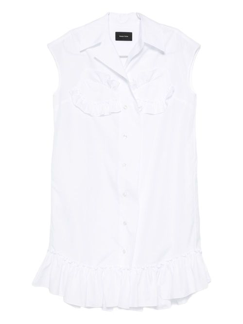 Ruffled-details sleeveless blouse - White