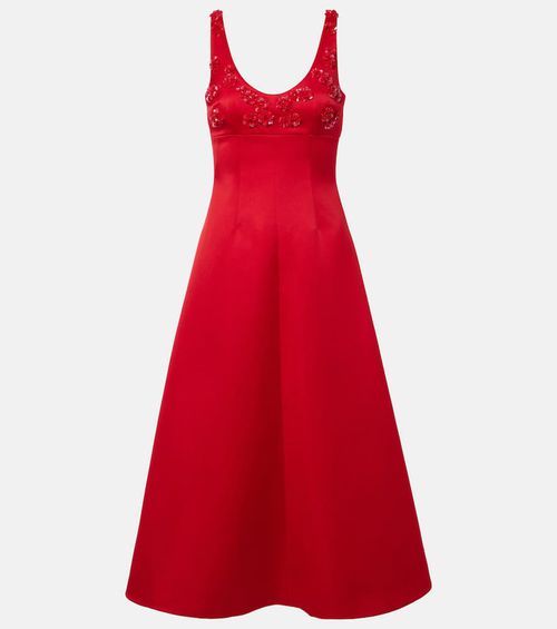 Abella embellished satin midi dress