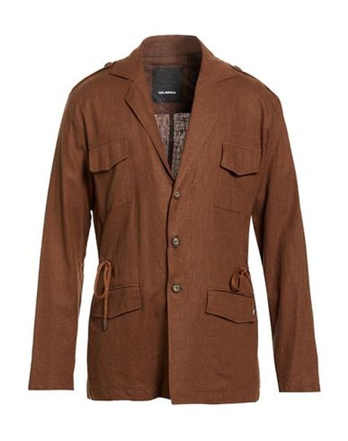 Man Jacket Brown Size 40 Viscose, Linen