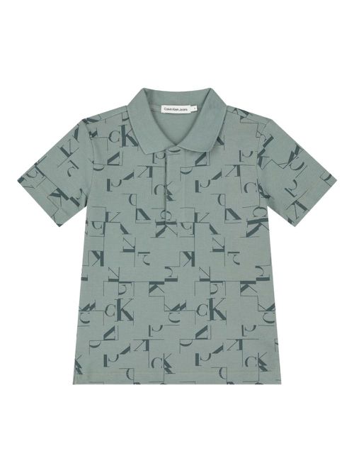Logo-print polo shirt - Blue