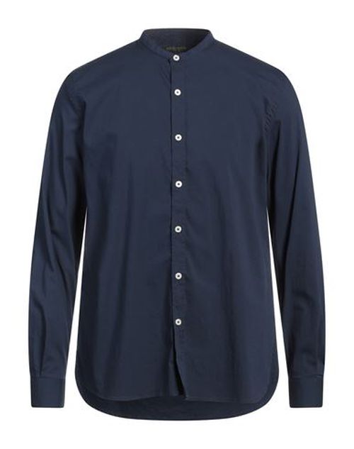 Patrizio Piscaglia Man Shirt Navy Size 15 ¾ Cotton, Polyamide, Elastane