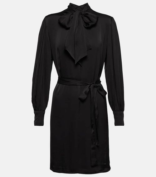 Evelyn satin shirt mini dress