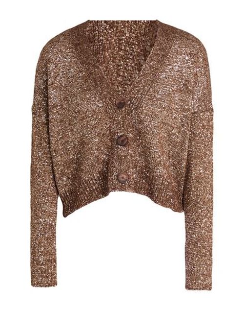 D. exterior Woman Cardigan Light brown Size L Polyamide, Polyester, Alpaca wool, Wool