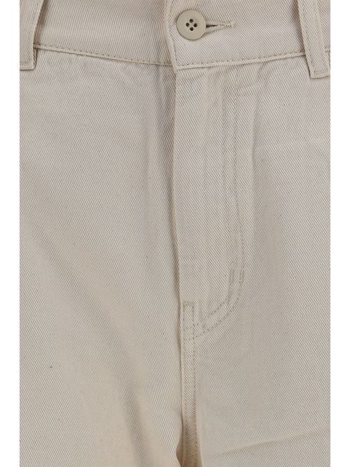 Cotton Bull Denim Trousers — Beige