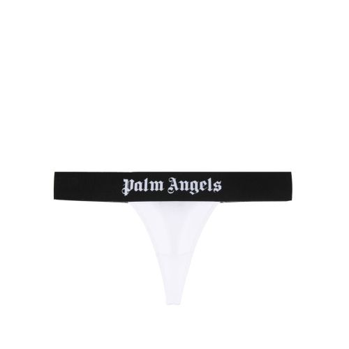 White Thong With Logo Band