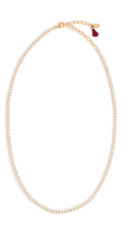 Tennis Diamond Necklace Gold One Size