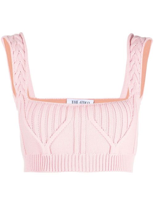 Miles ribbed-knit cropped top - Pink