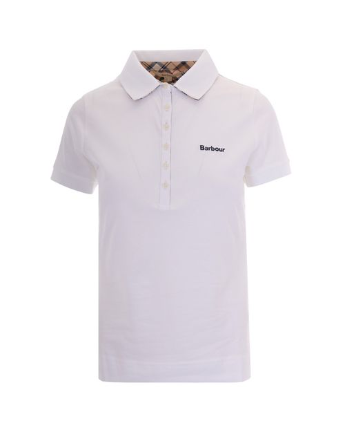 White Logo Shirt Collar Polo