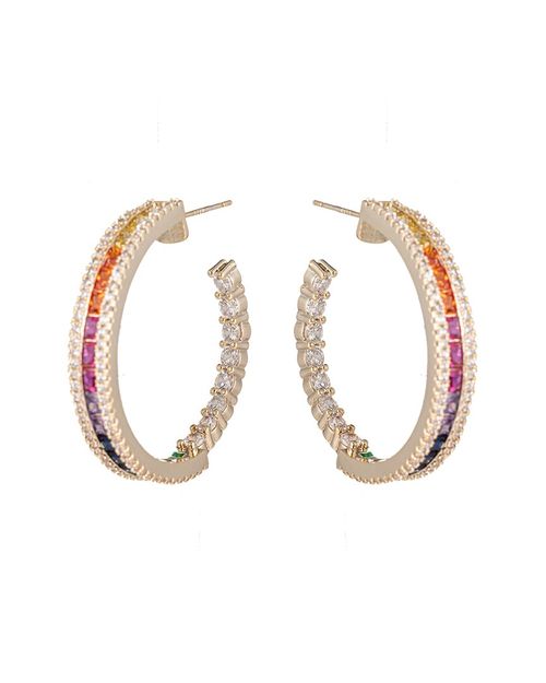 CZ Sophia Rainbow Hoops
