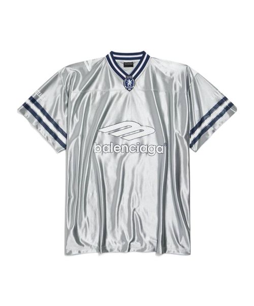 Men's 3b Football V-neck T-shirt Oversized in Grey/white