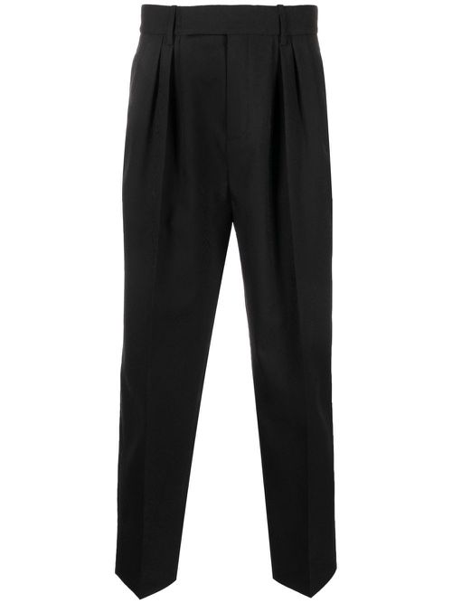 Wool tapered trousers - Black