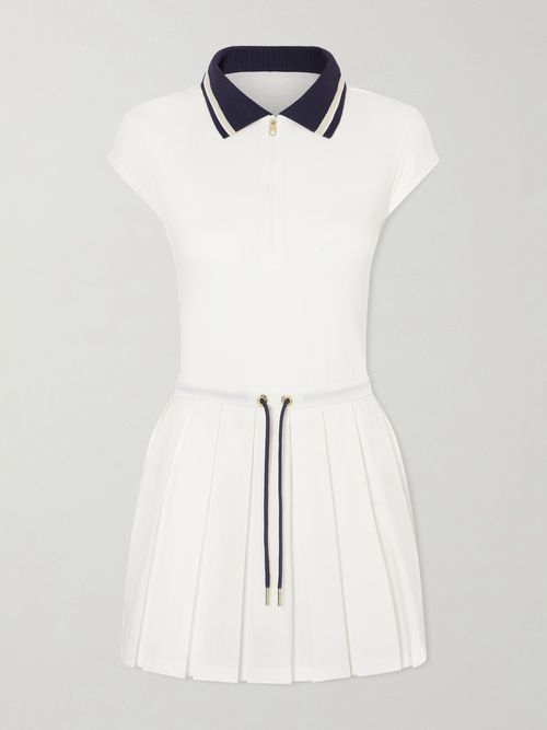 Nico Pleated Pointelle-jersey Dress - White