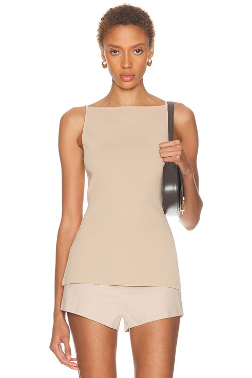 L'Academie By Marianna Cinzia Top in Tan - Tan. M also in L, S, XL