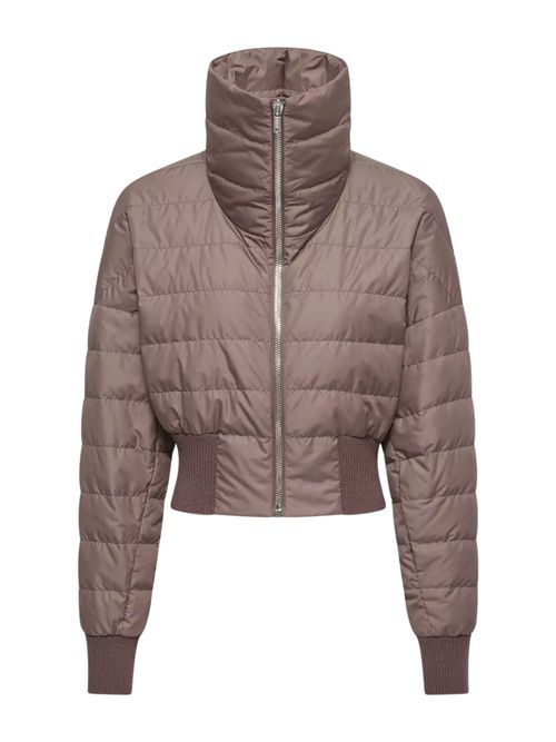 Cropped Down Jacket Crafted From Nylon with a Logo Patch on the Left Sleeve