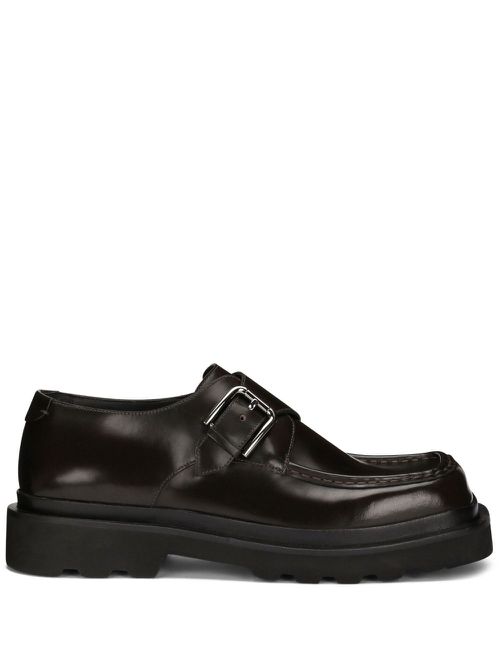 Brushed leather monk shoes - 8I192
