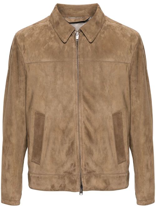 Panelled suede jacket - Brown