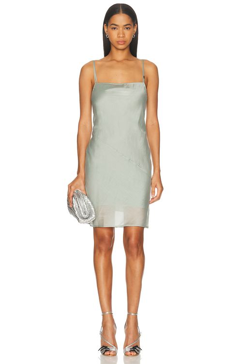 Helmut Lang Slip Dress in Aqua Gray - Sage. 0 also