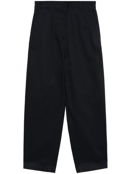 Cropped cotton trousers - Blue