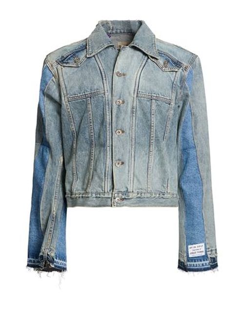 Man Denim outerwear Blue Size S Cotton