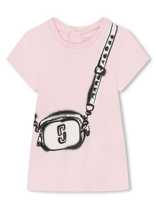 Snapshot-print T-shirt dress - Pink
